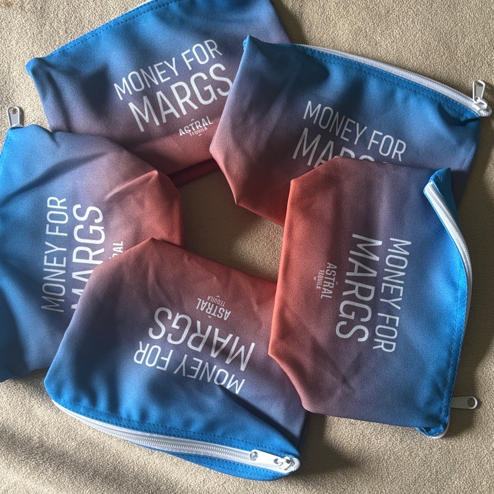 Blue and Pink Zipper Pouches